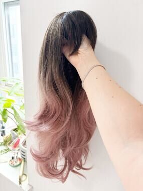 NEW HAIRCUBE Ombre Pink Straight Wig with Bangs